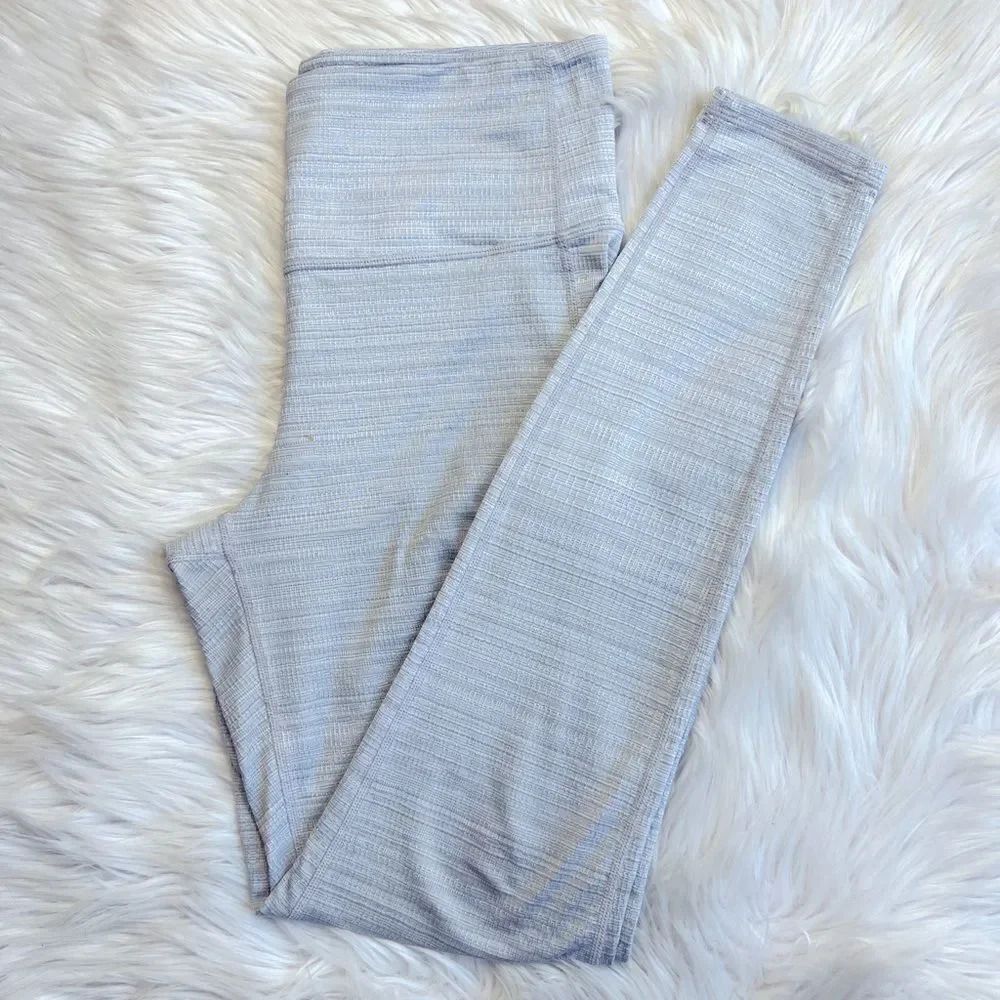 Athleta High Rise Jacquard Chaturanga Leggings Grey Size Medium